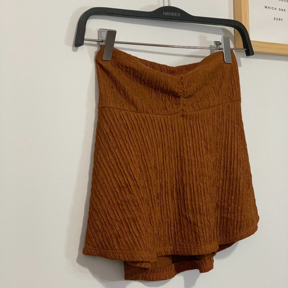 BNWOT PATTY PEPLUM TERNO Top | Rusty Orange Brown Tube | One Size | Ruched - Picture 4 of 6